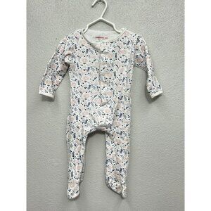 Magnetic Me Magnetic Footie Pajama Sleeper Size 6-9 Months Floral Organic Cotton